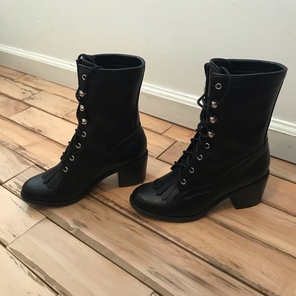 Vegan Fringe Riding Boots